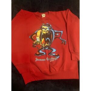 Vintage Looney Tunes Taz Seasons Greetings Sweatshirt Men's Large - Made In USA